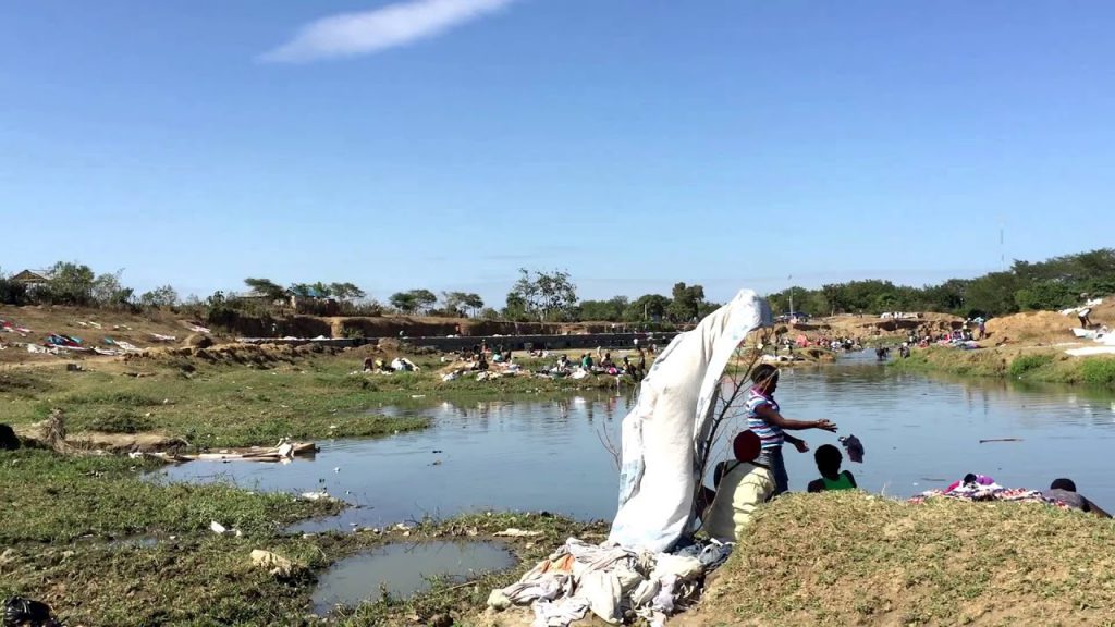 Extração de areia no Haiti