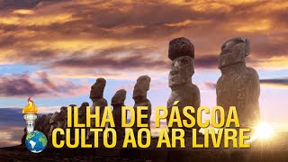 Culto ao ar livre dos Gideões na Ilha de Páscoa